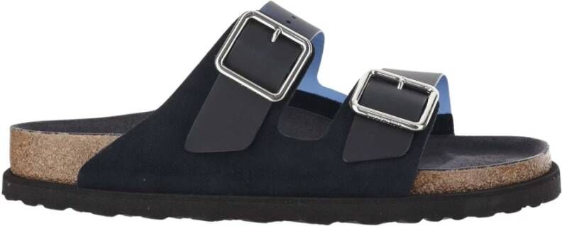 Birkenstock Suede Trim Sandalen Kurkzool Blue Heren