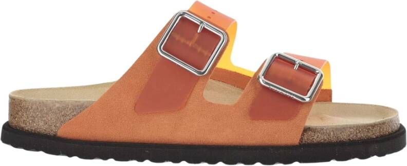 Birkenstock Suede Trim Sandalen Kurkzool Orange Heren