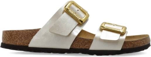 Birkenstock Sydney Cushion Buckle Sliders Beige Dames
