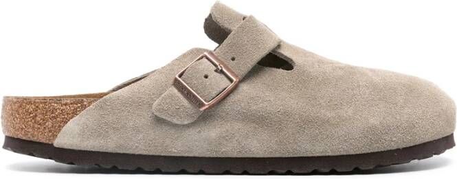 Birkenstock Taupe Leren Instap Ronde Neus Schoenen