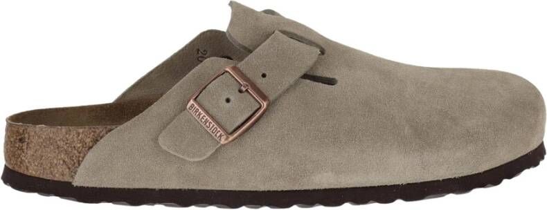Birkenstock Taupe Suède Kurk Muiltjes Beige Heren