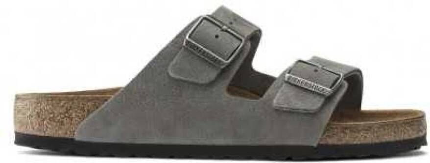 Birkenstock Arizona Nu Desert Buck Whale Grey Sandalen Grijs Heren