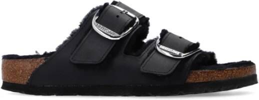 Birkenstock Arizona Big Buckle Shearling Sandaal Black Dames