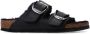 Birkenstock Zwarte Leren Sandalen met Bontdetail Black Dames - Thumbnail 1