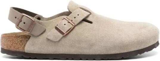 Birkenstock Leren Sandalen met Riempjes Beige