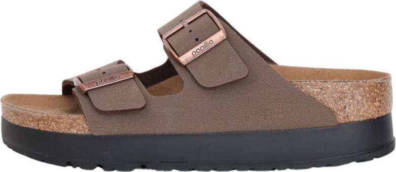 Birkenstock Bruine Logo Zijgesp Sandalen Brown Dames