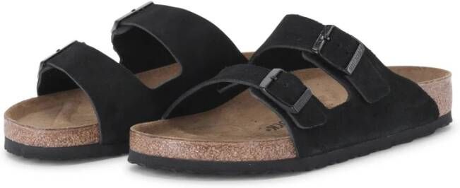 Birkenstock Velours sandaal met ergonomisch voetbed