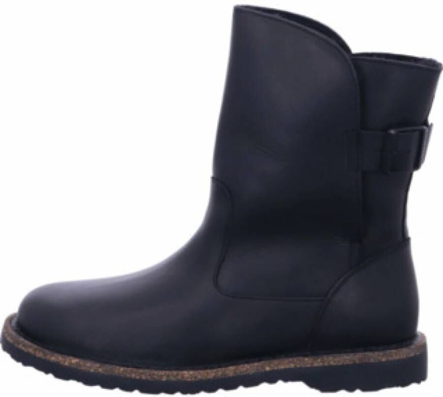 Birkenstock Zwarte Leren Enkellaarzen met Opvallend Gespdetail Black Dames - Foto 2