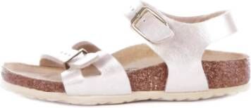 Birkenstock Witte Junior Logo Sandalen Gesp Sluiting White Dames