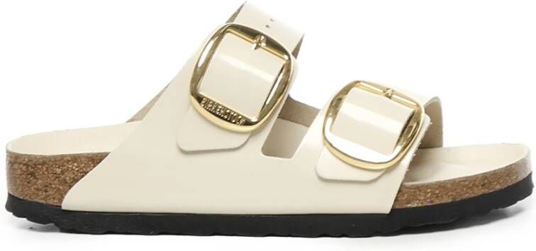 Birkenstock Arizona Big Buckle Natural Leather Patent High Shine Ecru Narrow - Foto 2