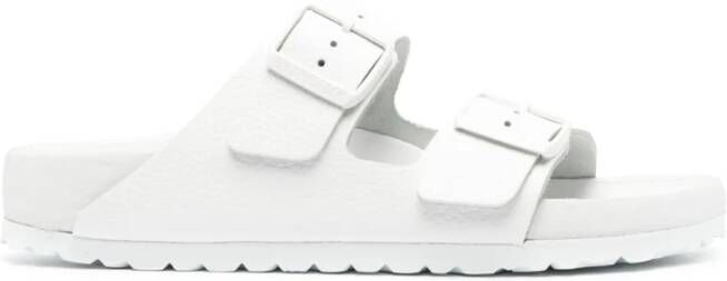 Birkenstock Witte Leren Slippers Wit Dames