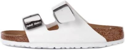 Birkenstock Witte Logo Zijgesp Sandalen White Dames