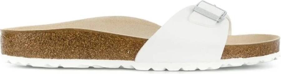 Birkenstock Witte synthetische sliders voor vrouwen Wit Dames