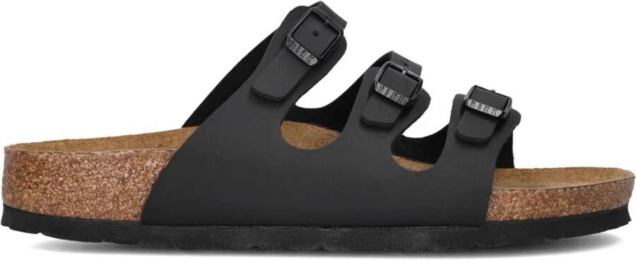 Birkenstock Zachte Foodbed Dames Slippers Zwart Leer Black Dames