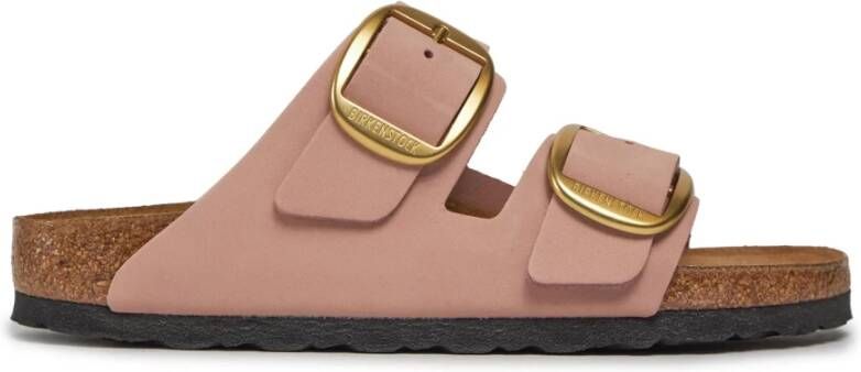 Birkenstock Klassieke Big Buckle Nubuck Leren Sandaal Pink Dames