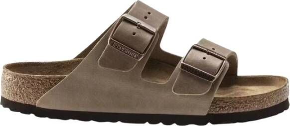 Birkenstock Zachte voetbed leren bruine sneakers