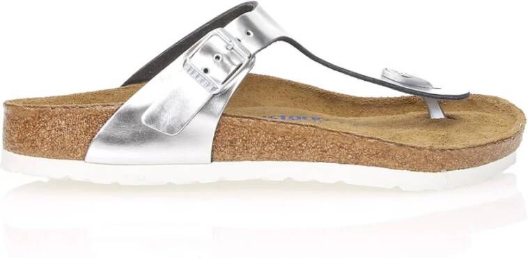 Birkenstock Gizeh Dames Slippers Metallic Silver Regular fit | Zilver | Leer - Foto 4
