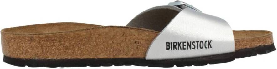 Birkenstock Zilveren Slide Sandalen Madrid Stijl Gray Dames