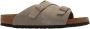 Birkenstock Suède Kurk Sandalen Verstelbare Gesp Sluiting Beige Heren - Thumbnail 2