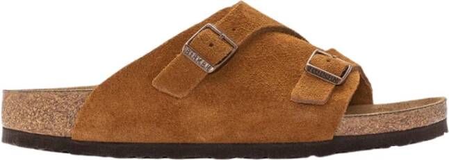 Birkenstock Platte Sandalen Zurich Mink Bruine Moccasin Brown