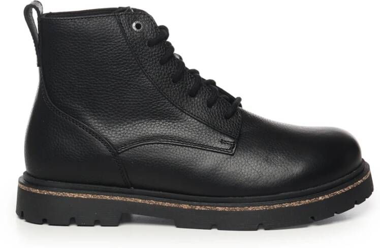 Birkenstock Zwarte Leren Laarzen met Rubberen Zool