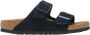 Birkenstock Zwarte Leren Sandalen Unisex Lage Stijl Black - Thumbnail 2