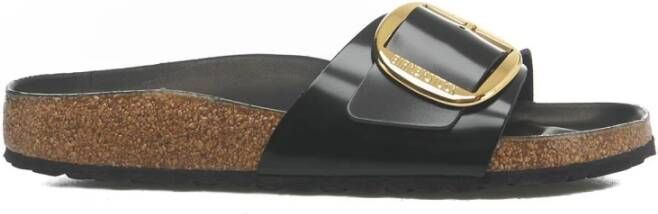 Birkenstock Low-Top Sneakers Sandale Madrid Big Buckle Natural Leather in zwart - Foto 7