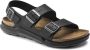 Birkenstock Leren Platte Sandalen voor Mannen Zwart Heren - Thumbnail 2