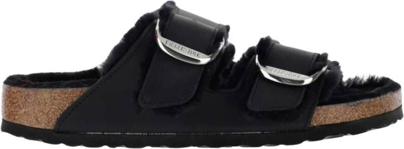 Birkenstock Arizona Big Buckle Shearling Sandaal Black Dames