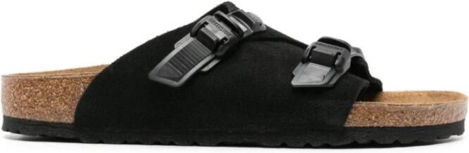 Birkenstock Zwarte Zurich Tech Suède Sandalen Black Heren