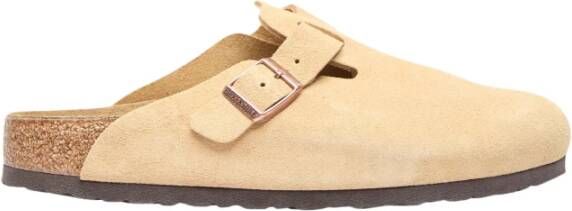 Birkenstock Zweedse Mules met Gespsluiting Beige Heren