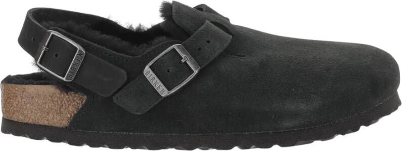 Birkenstock Zweedse Mules met Lammfell Voering Black Dames