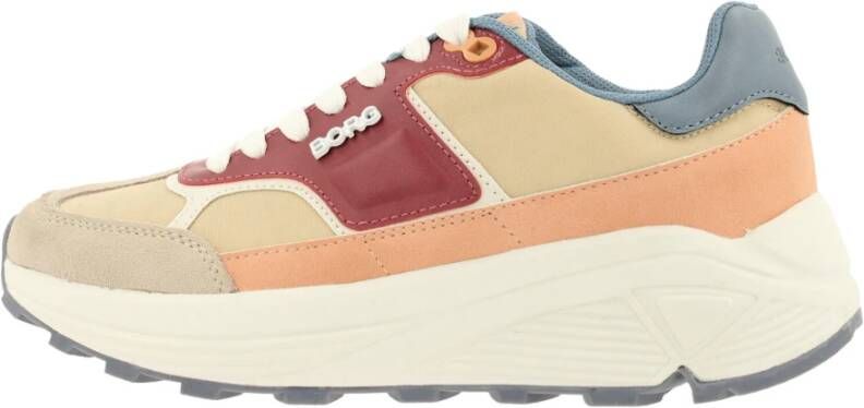 Björn Borg Chunky Runner Sneaker met Metalen Logo Rood Dames