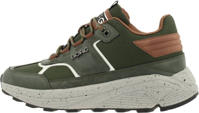 Björn Borg Chunky Runner Sneaker met Metalen Merkembleem Groen Heren