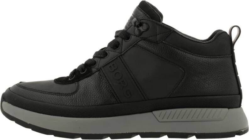 Björn Borg Comfortabele High Top Sneaker met Logo Strap Zwart Heren