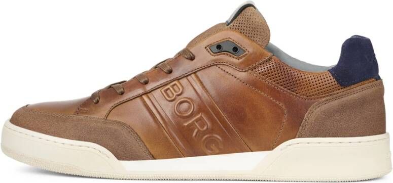 Björn Borg Donkerbruine Leren Lage Sneaker Sl200 Bruin Heren