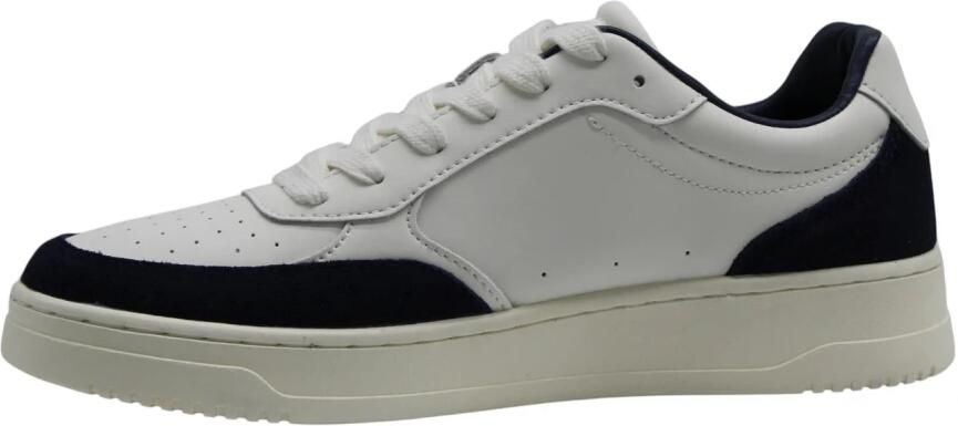 Björn Borg Victory Leren Sneaker Heren Lage Schoen Mannen Wit Donkerblauw