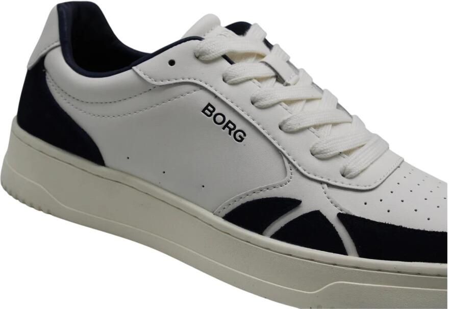 Björn Borg Victory Leren Sneaker Heren Lage Schoen Mannen Wit Donkerblauw - Foto 7