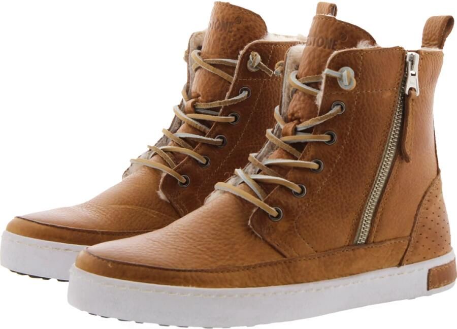 Blackstone Hoge Icon Emily trainers met ritssluiting Bruin Dames