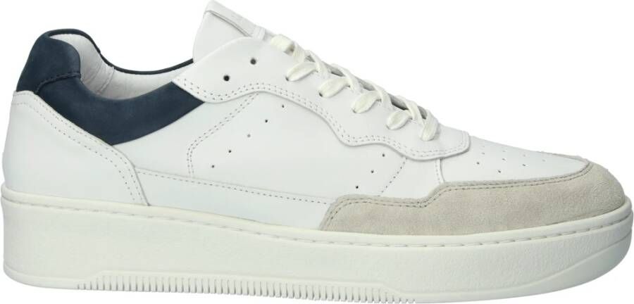 Blackstone Drew Zg46 White Navy LOW Sneaker Wit Heren