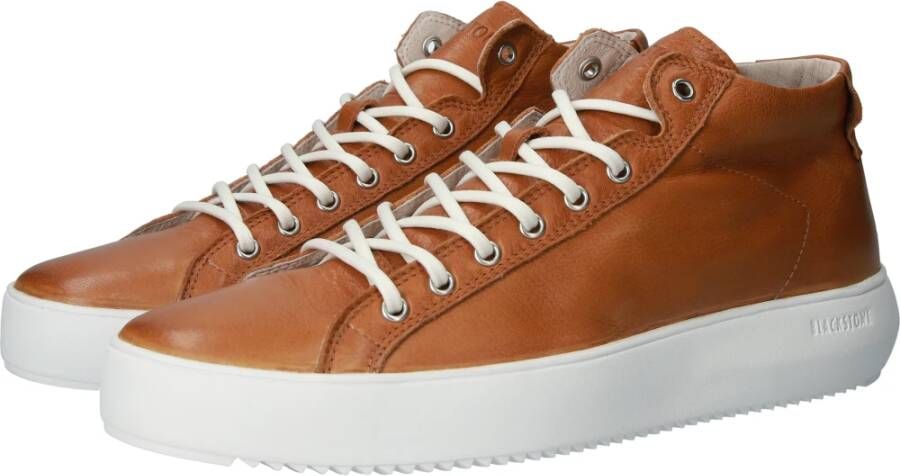 Blackstone Morgan Zg19 Rust High Sneaker Bruin Heren