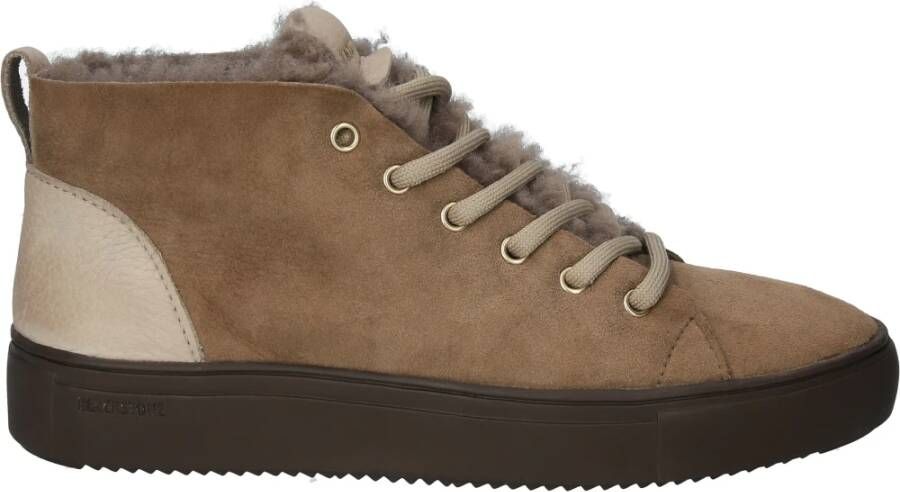 Blackstone Ql48 Fossil Mid Sneaker Fur Bruin Dames