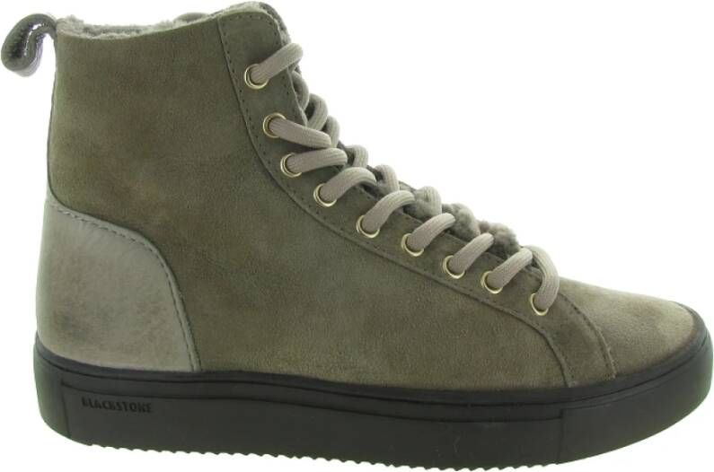Blackstone Premium Leren Sneaker met Schapenvacht Voering Brown Dames - Foto 2