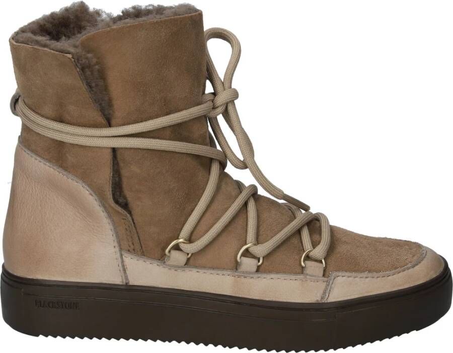 Blackstone UKI Ul87 Fossil High-Top Sheepskin Beige Dames