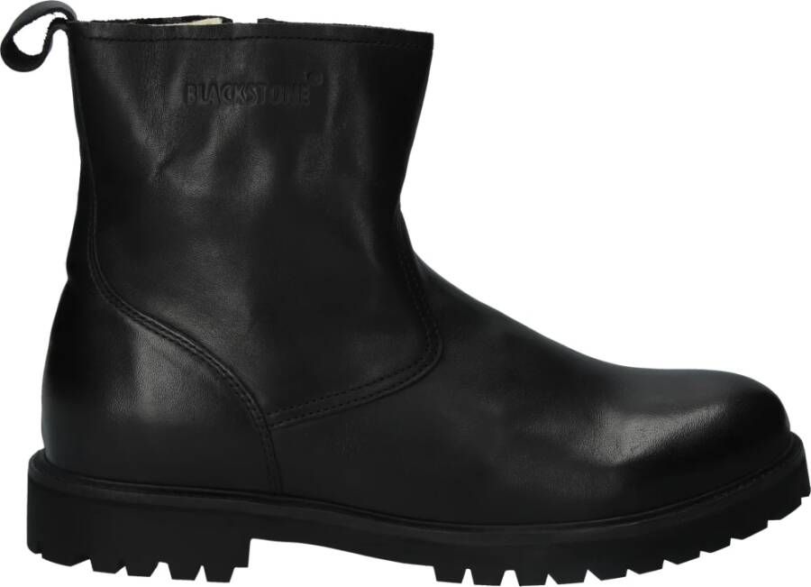 Blackstone Winter leren laarzen met rits Black Heren