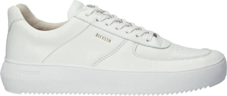 Blackstone Witte Leren Sneaker Laag White Dames