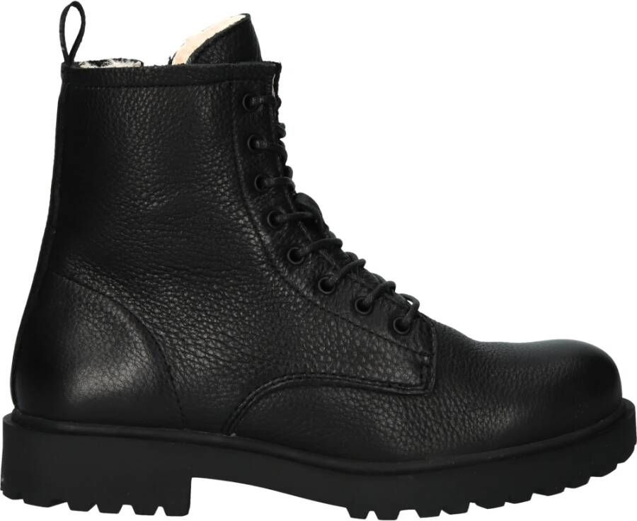 Blackstone Wl02 Black Lace Up Boot Fur Zwart Dames