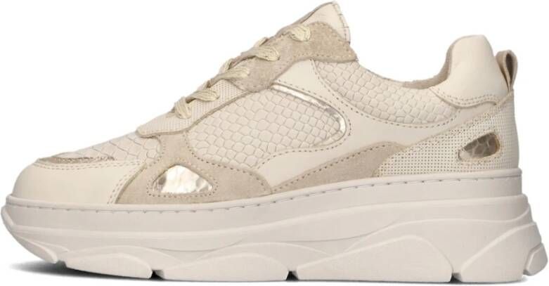 Blasz Beige Slangenprint Lage Sneakers