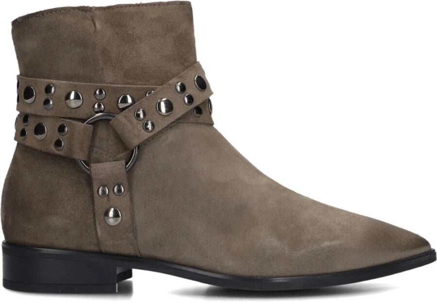 Blasz Bruine suède enkellaarsjes met studs