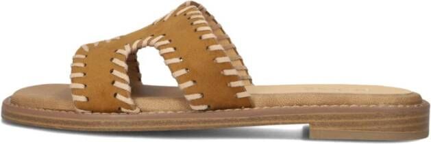 Blasz Bruine Zomerslippers met Peeptoe